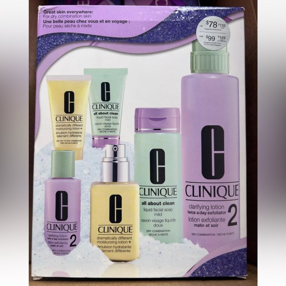 NWT CLINIQUE 2 Great Skin Everywhere For Dry Combination Skin 6 Piece Set - Picture 4 of 4